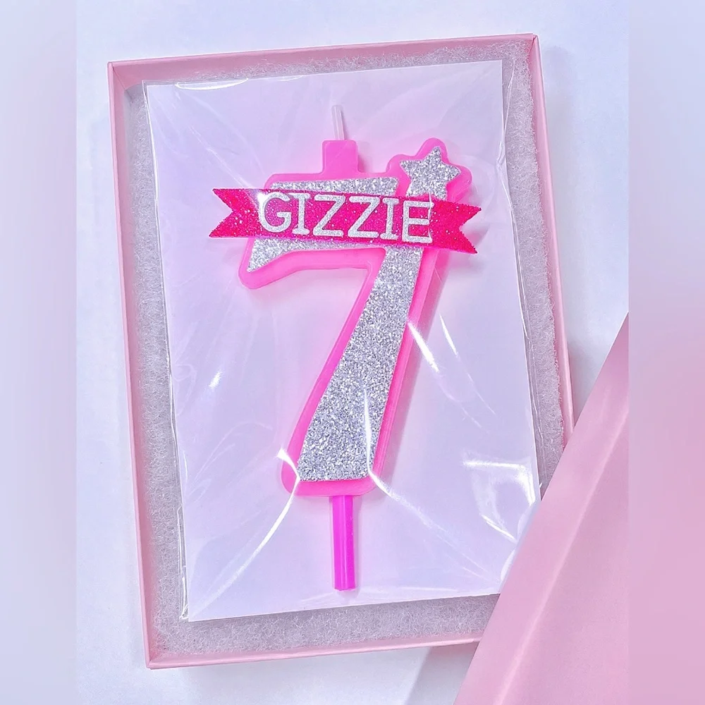 New! Personalized Name Candle Number Customized Birthday Candle Cake Topper Gift